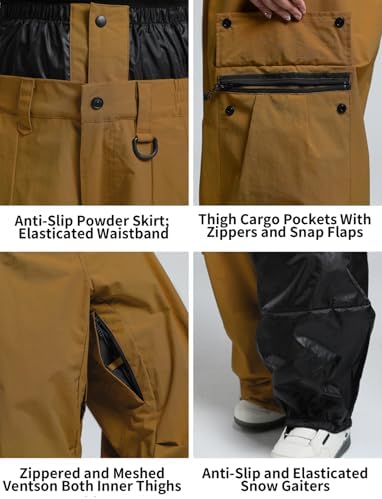 GSOU SNOW Women Men Baggy Snowboard Pants Ski Snow Pants Waterproof