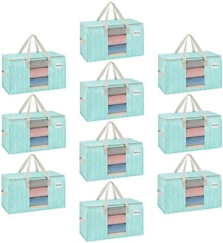 VENO Moving Bags, Wide Open Top, Clear Window, Evergreen, 10 Pack