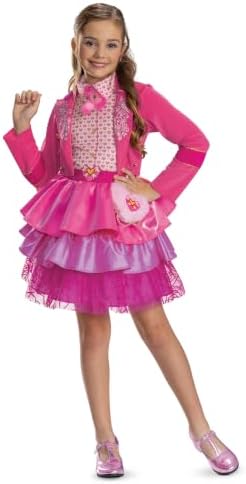 Disguise Girls' Disney Descendants Deluxe Pink Costume for Kids, Official Wicked Wonderland Halloween Costume Dress
