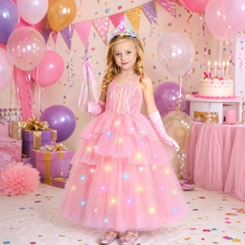 Good Witch Costume Princess Costume for Girls Pink Dress