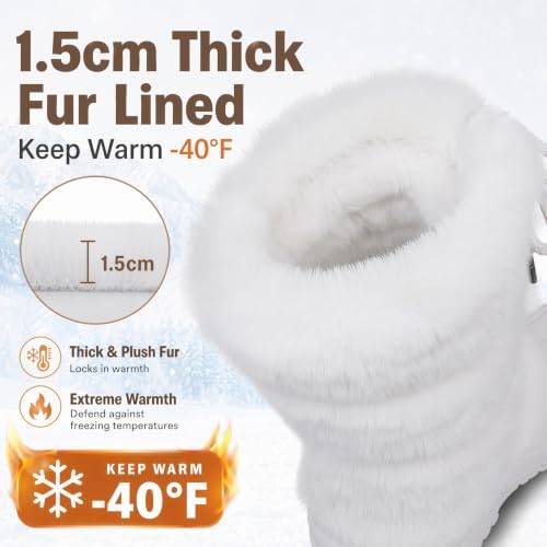 Waterfproof Snow Boots for Women Furry Fuzzy Faux Fur Duck Boots