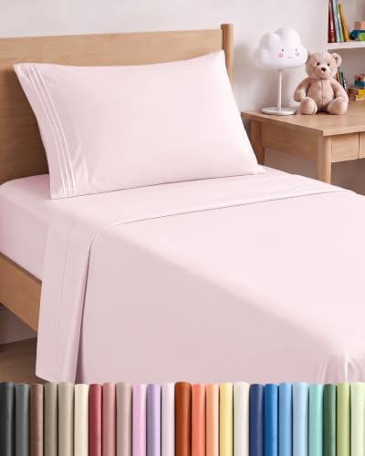 Twin Size 3 Piece Sheet Set - Breathable & Cooling Sheets - Lavender Pink