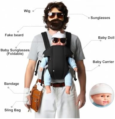 Funny Halloween Costumes for Men, Hangover Costume Accessory Set Adult