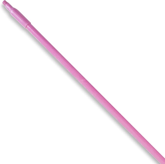 SPARTA Fiberglass Broomstick Replacement Broom Handle with Acme Threaded Tip for Industrial Cleaning Tools, Fiberglass, 60 Inches, Pink, (Pack of 12)