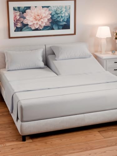 Flex Top Split Head King 4 Piece Sheet Set - Soft & Cooling - French Grey