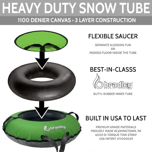 Ultimate Deluxe Towable Snow Tube Sled with Heavy Duty Cover