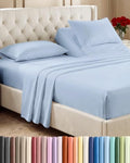 Flex Top Split Head King 4 Piece Sheet Set - Soft & Breathable - Sky Blue