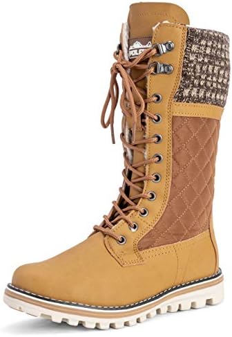 POLAR Womens Faux Fur Warm Thermal Waterproof Outdoor Walking Snow Winter Rubber Sole Calf Boots