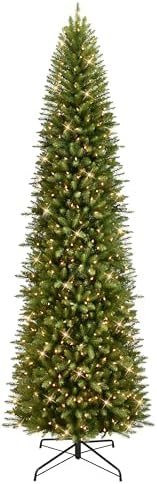Puleo International 10ft Pre-Lit Fraser Fir Pencil Christmas Tree