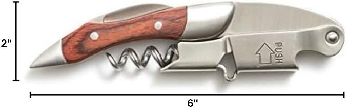Prestige Waiters Corkscrew By Coutale Sommelier - Rosewood - Handmade and Sustainable Pinewood Crate - French Patented Spring-Loaded Double Lever Wine Bottle Opener for Bartenders and Gifts