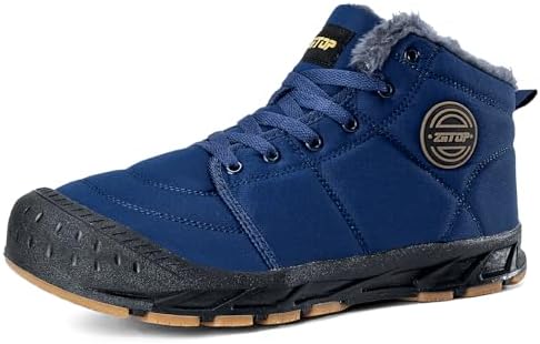 Mens Snow Boots, Mens Winter Boots, Mens Winter Trekking Snow Boots, Winter Boots for Men Waterproof Fur Lined Warm Winter Boots Men Lace up Snow Ankle Shoes Outdoor Anti-Slip Lightweight Hiking Boot
