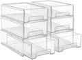 Sorbus Clear Stackable Storage Drawers with Pull-Out Bins (Medium, 6 Pack)