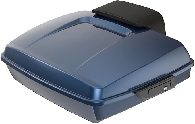 Advanblack Road Glide Tour Trunk Pack Cosmic Blue Pearl Razor Tour Trunk Pack Backrest Pad for '97-'25 Harley Touring Road King Street Glide Electra Glide CVO models