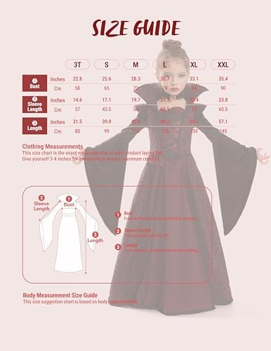 Spooktacular Creations Halloween Royal Vampire Costume Set for Girls Halloween Dress Up Party, Cosplay, Vampire-Themed Party