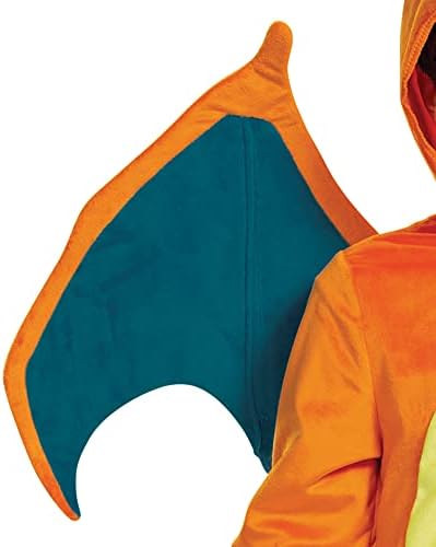 Charizard Costume for Kids, Official Pokemon Costume Hooded Jumpsuit, Child Size Small (4-6)