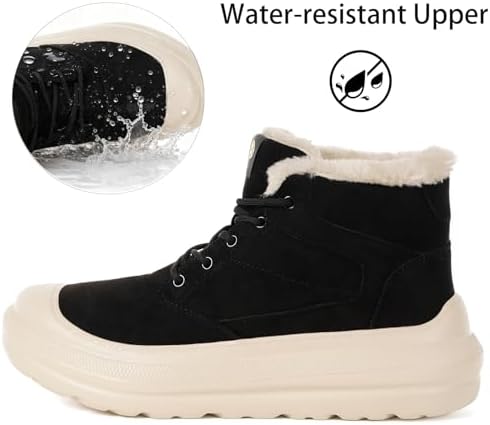 Eagsouni Womens Snow Boots Suede Leather Winter Shoes