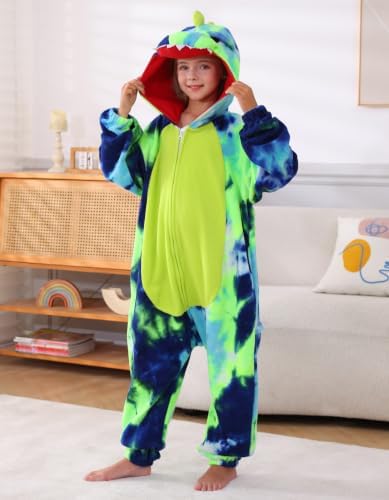 Animal Onesie Pajamas for Kids, Soft Flannel Halloween Cosplay Costume for Boys Girls