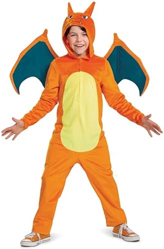 Disguise Pokemon Charizard Costume, Official Pokemon Costume for Kids, Medium (7-8)