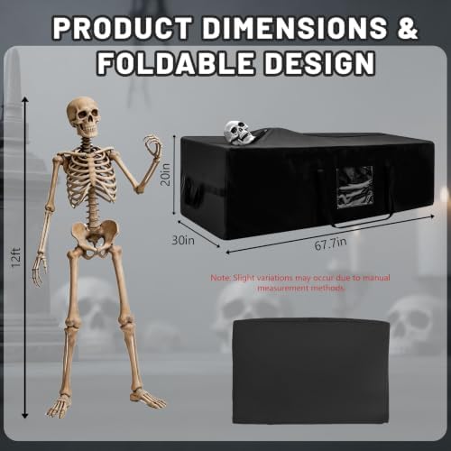 Large Halloween Storage Bag, Fits Up 12Ft Skeleton Christmas Tree, Black