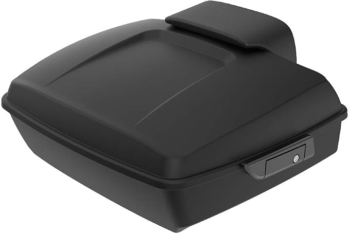 Advanblack Road Glide Tour Trunk Pack Denim Black Chopped Tour Trunk Pack Backrest Pad for '97-'25 Harley Touring Road King Street Glide Electra Glide CVO models