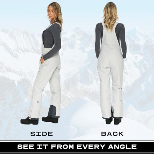 Arctix Women's Essential Insulated Ski Bibs, Water Resistant Snow Pants for Skiing & Snowboarding