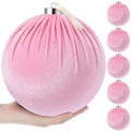 Weysat 6 PCS 8" Extra Large Velvet Christmas Ball Ornaments, Pink