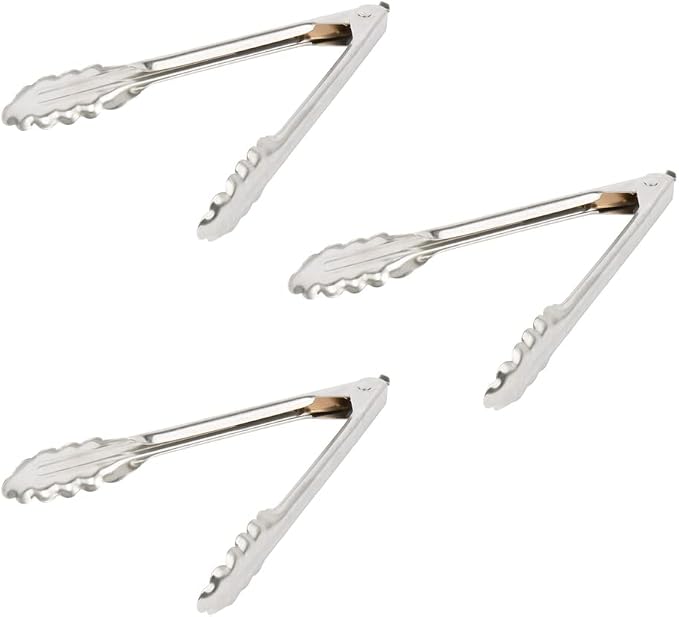 Edlund 9 inch (3-Pack) Premium Stainless Steel Heavy Duty Locking Tongs