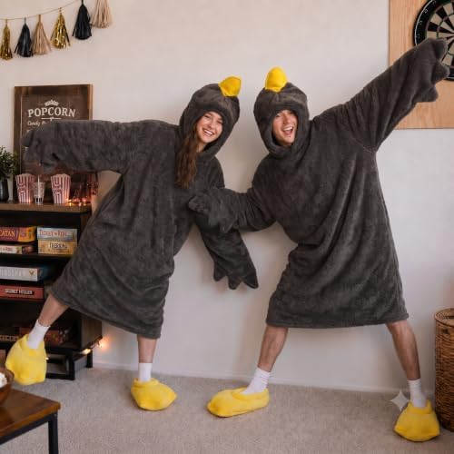 Goose Blanket Hoodie Onesie, Wearable Oversized Duck Blanket Hoodie, Gift for Adults & Kids
