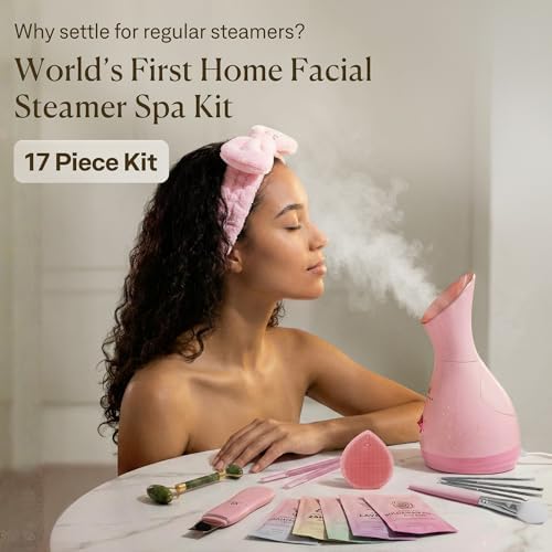 Facial Steamer Spa Kit with 17 Spa Tools for Complete At-Home Facial