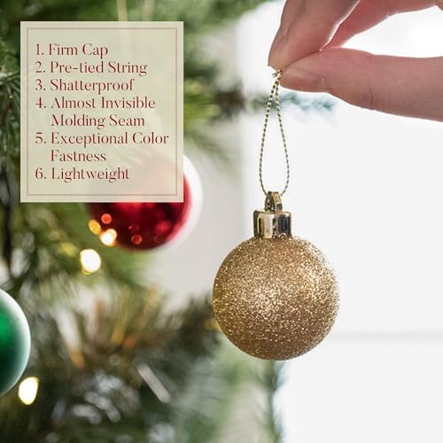 Valery Madelyn Small Christmas Tree Decorations Ball Ornaments 24ct 1.57"