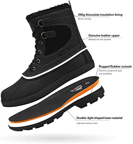 NORTIV 8 Men's Waterproof Winter Snow Boots