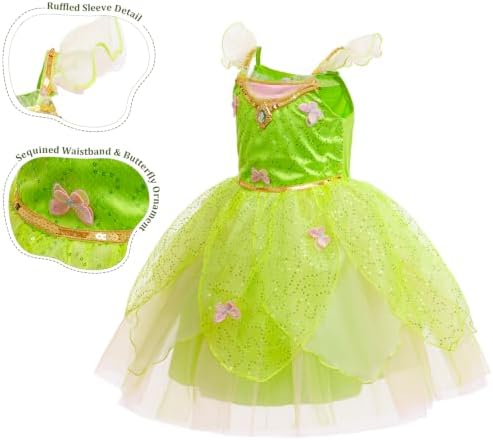 Fairy Costume for Girl Dress Up Halloween Cosplay with Wig