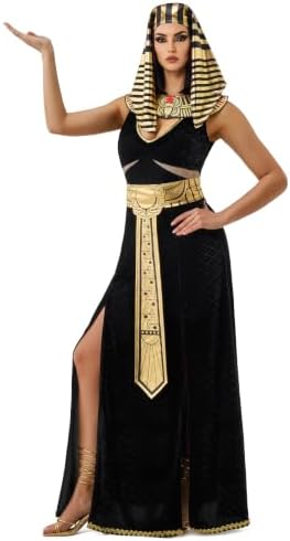Spooktacular Creations Women Black Cleopatra Dress Costume Set with Cleopatra Accessories for Halloween Costume