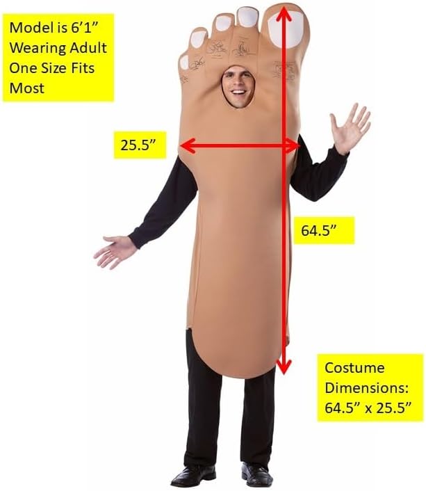 Rasta Imposta mens Big Foot Adult Sized Costumes, Tan, One Size US