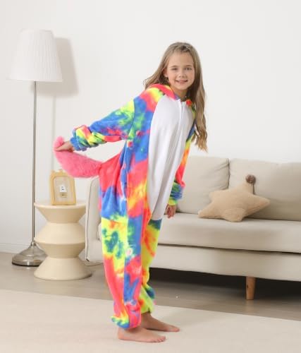 Animal Onesie Pajamas for Kids, Soft Flannel Halloween Cosplay Costume for Boys Girls