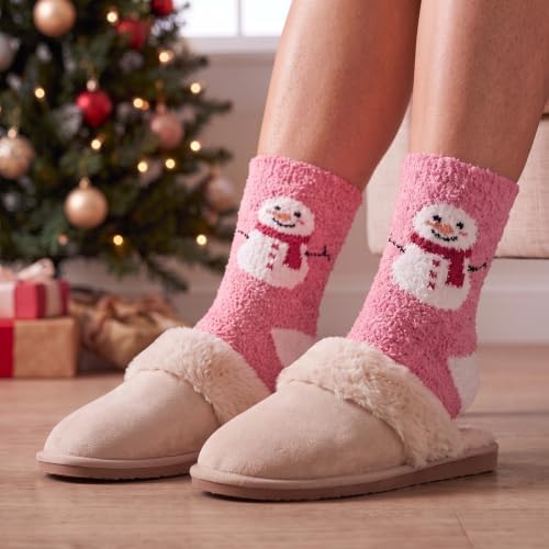Hoolerry 30 Pairs Christmas Fuzzy Socks Bulk for Adult Gift