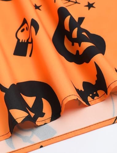 ZEZCLO Women's Plus Size Halloween Dress Pumpkin Halloween Costume Dresses