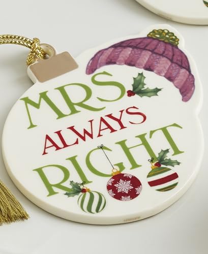 Lenox 898308 Mr. & Mrs. 2-Piece Ornament Set, Christmas, Holiday Decorations