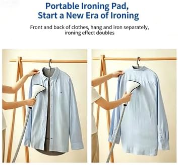 Foldable Hanging Ironing Board with Hook, 36x16 in, Gray | Wrinkle-Free Anywhere — Foldable Heat-Resistant Steamer Pad with Hook, 36x16", Portable for Home & Travel
