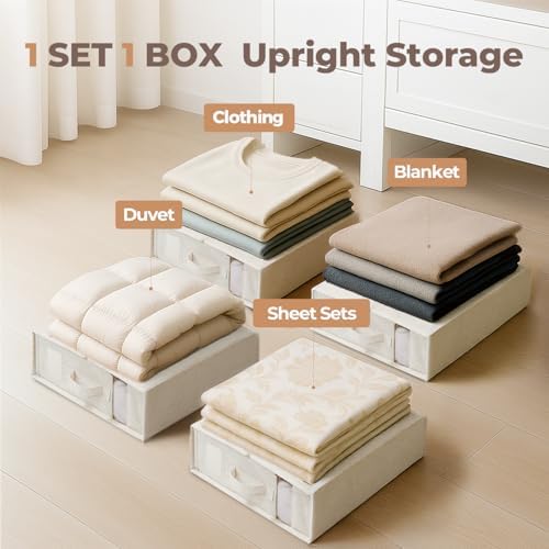 Cotton Linen Sheet Organizers and Storage, 8Pack Off-White