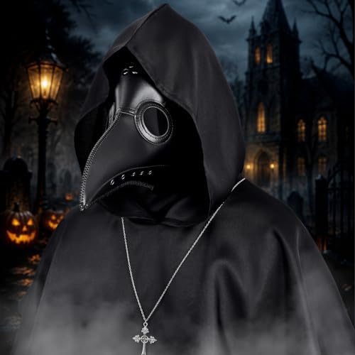 Plague Doctor Costume, 12-in-1 Plague Doctor Mask and Robe Set
