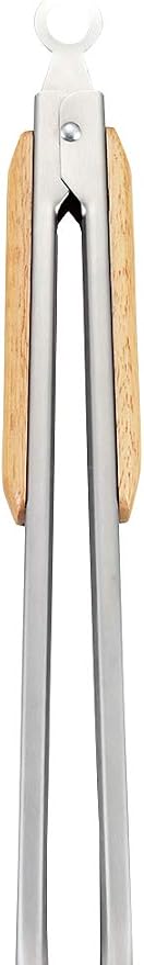 Captain Stag UG-3228 / UG-3231 / UG-3273 Outdoor BBQ Tongs, Wood Grip, Stainless Steel, Stopper Included