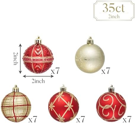 Valery Madelyn 35ct Christmas Tree Decorations Ball Ornaments 2 Inches