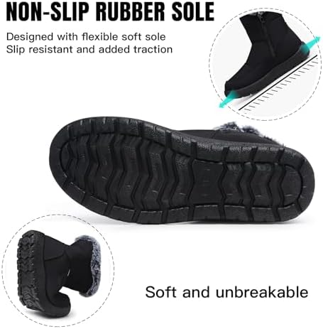 SHIBEVER Women's Winter Snow Boots: Waterproof Fur-Lined Ankle Booties