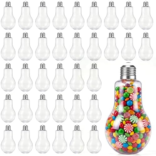 Tessco for you 36 Pcs 10.8 Oz/ 320 ml Plastic Light Bulb Jars, Sliver