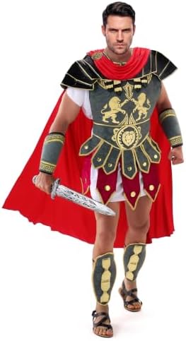 Spooktacular Creations Brave Men’s Roman Gladiator Costume Set for Halloween Audacious Dress Up Party