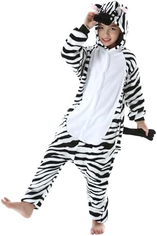 Animal Onesie Pajamas for Kids, Soft Flannel Halloween Cosplay Costume for Boys Girls