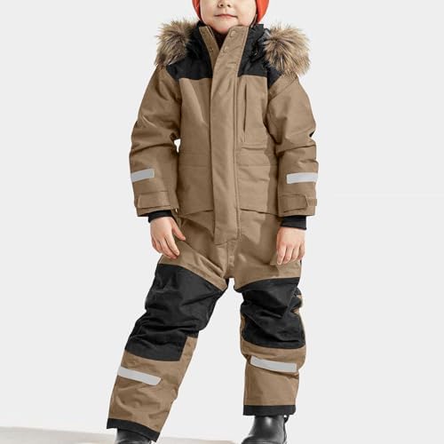 YRAETENM Snow Suit for Kids Boys Girls One Piece Snowsuit Girls and Boys Waterproof Insulated Winter Jumpsuit Coveralls