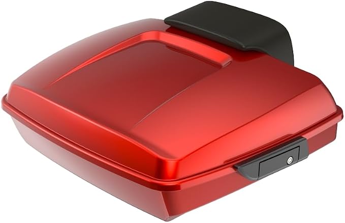 Advanblack 2024 Road Glide Razor Tour Trunk Pack Compatible with Road King FLHR Street Glide FLHX Road Electra Glide 2014-2025 Mounting Rack, Backrest & Stitching Liners (Whiskey Fire)