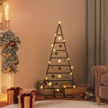 Metal Christmas Tree, DIY Modern Xmas Decoration, Black 49.2 in